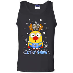 Minion New Orleans Saints Ugly Christmas Sweaters Let It Snow Tank Top - The White Eagles