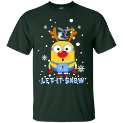 Minion Delaware State Hornets Ugly Christmas Sweaters Let It Snow Cotton T-Shirt - The White Eagles