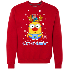 Minion Delaware Fightin_ Blue Hens Ugly Christmas Sweaters Let It Snow Sweatshirt - The White Eagles