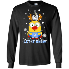 Minion Citadel Bulldogs Ugly Christmas Sweaters Let It Snow LS Cotton T-Shirt - The White Eagles
