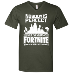 Fortnite Nobody Is Perfect But If You Can Play Fortnite Men's V-Neck T-Shirt - The White Eagles