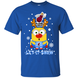 Minion Miami Heat Ugly Christmas Sweaters Let It Snow Cotton T-Shirt - The White Eagles