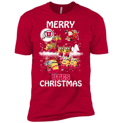 Utah Utes Ugly Christmas Sweaters Minions Santa Claus Merry Christmas Men's Sleeve Shirt - The White Eagles
