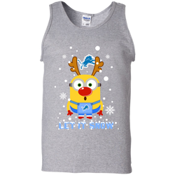 Minion Detroit Lions Ugly Christmas Sweaters Let It Snow Tank Top - The White Eagles