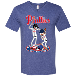 Philadelphia Phillies Baseball Rick And Morty Men's V-Neck T-Shirt - The White Eagles
