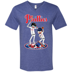 Philadelphia Phillies Baseball Rick And Morty Men's V-Neck T-Shirt - The White Eagles
