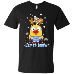 Minion Minnesota Vikings Ugly Christmas Sweaters Let It Snow Men's V-Neck T-Shirt - The White Eagles