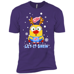 Minion Detroit Red Wings Ugly Christmas Sweaters Let It Snow Men's Sleeve Shirt - The White Eagles