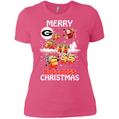 Georgia Bulldogs Ugly Christmas Sweaters Minions Santa Claus Merry Christmas Ladies' Shirt - The White Eagles