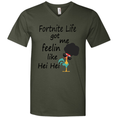 Fortnite Life Got Me Feelin Like Hei Hei Men's V-Neck T-Shirt - The White Eagles