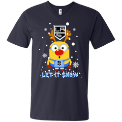 Minion Los Angeles Kings Ugly Christmas Sweaters Let It Snow Men's V-Neck T-Shirt - The White Eagles