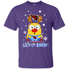 Minion Arizona Cardinal Ugly Christmas Sweaters Let It Snow Cotton T-Shirt - The White Eagles