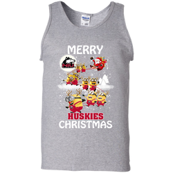 Northern Lllinois Huskies Ugly Christmas Sweaters Minions Santa Claus Merry Christmas Tank Top - The White Eagles
