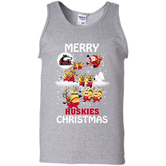 Northern Lllinois Huskies Ugly Christmas Sweaters Minions Santa Claus Merry Christmas Tank Top - The White Eagles