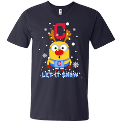 Minion Cleveland Indians  Ugly Christmas Sweaters Let It Snow Men's V-Neck T-Shirt - The White Eagles