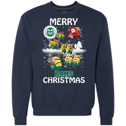 Colorado State Rams Ugly Christmas Sweaters Minions Santa Claus Merry Christmas Sweatshirt - The White Eagles