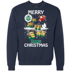Colorado State Rams Ugly Christmas Sweaters Minions Santa Claus Merry Christmas Sweatshirt - The White Eagles