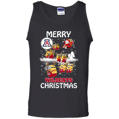 Arizona Wildcats T Shirts Minions Santa Claus Merry Christmas Tank Top - The White Eagles