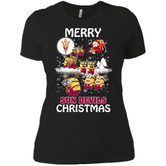Arizona State Sun Devils T Shirts Minions Santa Claus Merry Christmas Ladies' Shirt - The White Eagles
