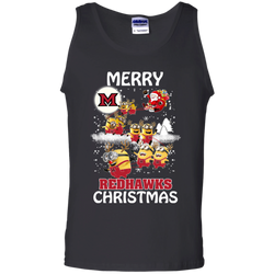 Miami Redhawks Ugly Christmas Sweaters Minions Santa Claus Merry Christmas Tank Top - The White Eagles