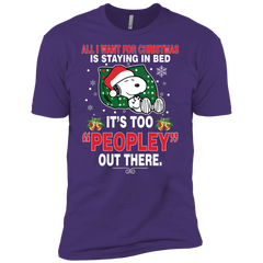 I Want For Christmas Is Staying In Bed Snoopy The Peanuts Movie Men's Sleeve Shirt - The White Eagles