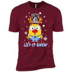 Minion Brooklyn Nets Ugly Christmas Sweaters Let It Snow Men's Sleeve Shirt - The White Eagles