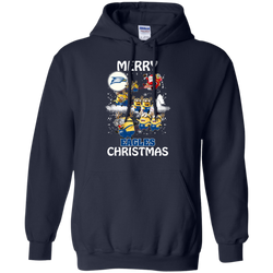 Georgia Southern Eagles Ugly Christmas Sweaters Minions Santa Claus Merry Christmas Hoodie - The White Eagles