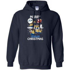 Georgia Southern Eagles Ugly Christmas Sweaters Minions Santa Claus Merry Christmas Hoodie - The White Eagles