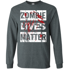 Zombie Lives Matter Tshirt LS Cotton T-Shirt - The White Eagles