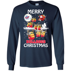 Fresno State Bulldogs Ugly Christmas Sweaters Minions Santa Claus Merry Christmas LS Cotton T-Shirt - The White Eagles