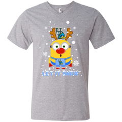 Minion Delaware Fightin_ Blue Hens Ugly Christmas Sweaters Let It Snow Men's V-Neck T-Shirt - The White Eagles