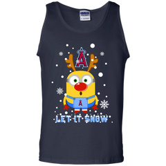 Minion Los Angeles Angels  Ugly Christmas Sweaters Let It Snow Tank Top - The White Eagles