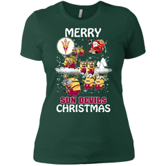Arizona State Sun Devils T Shirts Minions Santa Claus Merry Christmas Ladies' Shirt - The White Eagles