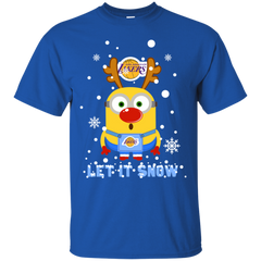 Minion Los Angeles Lakers Ugly Christmas Sweaters Let It Snow Cotton T-Shirt - The White Eagles