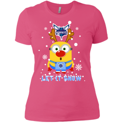 Minion Charlotte Hornets Ugly Christmas Sweaters Let It Snow Ladies' Shirt - The White Eagles