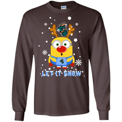 Minion Coastal Carolina Chanticleers Ugly Christmas Sweaters Let It Snow LS Cotton T-Shirt - The White Eagles