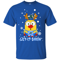 Minion Jacksonville Dolphins Ugly Christmas Sweaters Let It Snow Cotton T-Shirt - The White Eagles