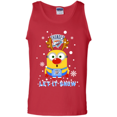 Minion Oklahoma City Thunder Ugly Christmas Sweaters Let It Snow Tank Top - The White Eagles