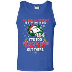 I Want For Christmas Is Staying In Bed Snoopy The Peanuts Movie Tank Top - The White Eagles