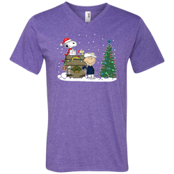 San Diego Chargers Snoopy The Peanuts Ugly Christmas Sweater  Super Bowl Men's V-Neck T-Shirt - The White Eagles