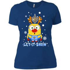 Minion New Orleans Saints Ugly Christmas Sweaters Let It Snow Ladies' Shirt - The White Eagles