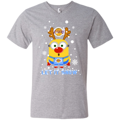 Minion Los Angeles Lakers Ugly Christmas Sweaters Let It Snow Men's V-Neck T-Shirt - The White Eagles