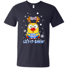 Minion Atlanta Braves  Ugly Christmas Sweaters Let It Snow Men's V-Neck T-Shirt - The White Eagles