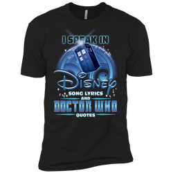 I Speak In Disney Song Lyrics And Doctor Who Quotes Shirt Men's Sleeve Shirt - The White Eagles