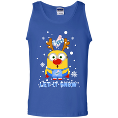 Minion Los Angeles Dodgers  Ugly Christmas Sweaters Let It Snow Tank Top - The White Eagles