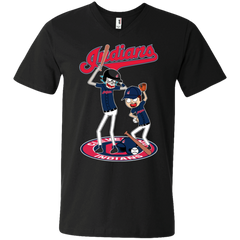 Cleveland Indians Baseball Rick And Morty Men's V-Neck T-Shirt - The White Eagles