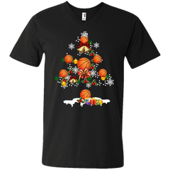 Christmas Is Coming Basketball Santa Claus Ugly Christmas Sweater Men's V-Neck T-Shirt - The White Eagles