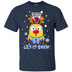 Minion Chicago Bulls Ugly Christmas Sweaters Let It Snow Cotton T-Shirt - The White Eagles