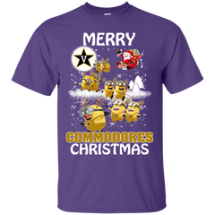 Vanderbilt Commodores Ugly Christmas Sweaters Minions Santa Claus Merry Christmas Cotton T-Shirt - The White Eagles