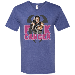 Roman Reigns Fuck Cancer Breast Cancer Awareness Men's V-Neck T-Shirt - The White Eagles